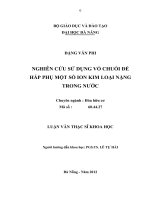 Nghiên cứu vỏ chuối để hấp thụ một số kim loại nặng trong nước