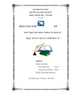 báo cáo phát triển hệ thống thông tin kinh tế Đề tài quản lý quán cà phê hòng ân