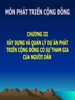 XÂY DỰNG VÀ QUẢN LÝ DỰ ÁN PHÁT TRIỂN CỘNG ĐỒNG CÓ SỰ THAM GIA CỦA NGƯỜI DÂN