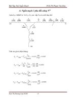 Bài tập dài Ngắn mạch đại học điện lực khoa hệ thống điện