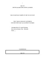 báo cáo kết quả nghiên cứu đề tài cấp cơ sở thực trạng chăm sóc người bệnh tâm thần phân liệt tại gia đình ở nam định