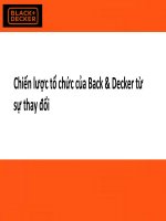 Chiến lược tổ chức của Back & Decker từ sự thay đổi
