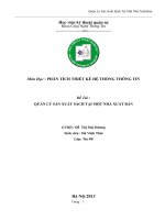 tiểu luận môn học thiết kế hệ thống thông tin quản lý sản xuất sách tại một nhà xuất bản
