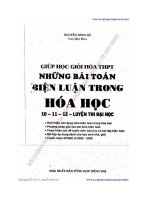 GIÚP HỌC GIỎI HÓA THPT NHỮNG BÀI TOÁN BIỆN LUẬN TRONG HÓA HỌC 10   11   12   LTĐH   NGUYỄN ĐÌNH ĐỘ