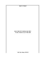 BẢN THUYẾT MINH CHI TIẾT về dự THẢO LUẬT THỦ đô