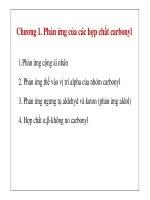 BÀI GIẢNG các LOẠI PHẢN ỨNG TRONG hóa học hữu cơ