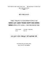 Luận văn thạc sỹ: Thực trạng và giải pháp nâng cao năng lực cạnh tranh của ngân hàng Phát triền nhà đồng bằng Sông Cửu Long  chi nhánh Hà Nội