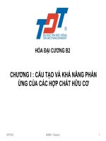 BÀI GIẢNG hóa đại CƯƠNG b2   CHƯƠNG i   cấu tạo và KHẢ NĂNG ỨNG DỤNG của các hợp CHẤT hữu cơ