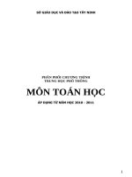 Phân phối chương trình Toán THPT - 2011