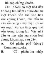 Bài tập chứng khoán