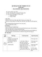 kế hoạch chủ nhiệm tuần