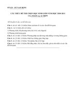 Cau truc de HSG Toan hoc Tinh Nam dinh 2011