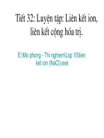 Tiết 32. Liên kết hóa học
