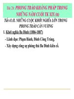 phong trao khang chien chong phap trong nhung nam cuoi tk XĨ