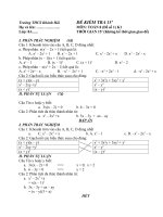 Đề KT 15ph Toán 8 kỳ I