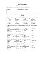 KIỂM TRA TIẾNG ANH 6 LẦN 3