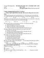 ĐỀ KT học kỳ I Lý 9