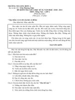 Đề kiểm tra GHKII (Đọc hiểu) - Lớp 2