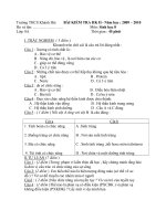 Đề KT học kỳ II Sinh 8