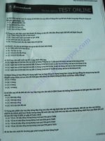 Đề test online vị trí CV QHKH của Sacombank (5-3-2013)