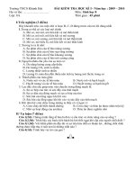 Đề KT học kỳ I Sinh 8