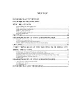 Luận văn  Tăng cường quản lý vốn tại Công ty CP Giống cây trồng Trung ương