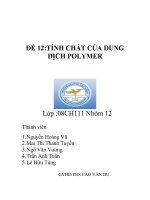 ĐỀ tài   TÍNH CHẤT của DUNG DỊCH POLYMER