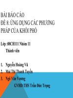 BÁO cáo đề tài   ỨNG DỤNG các PHƯƠNG PHÁP của KHỐI PHỔ