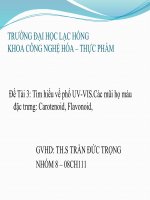 Báo cáođề tài   tìm hiểu về phổ UV VIS và các mũi đặc trưng của các họ màu