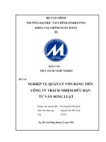 báo cáo thực hành nghề nghiệp Nghiệp vụ quản lý vốn bằng tiền tại công ty trách nhiệm hữu hạn tư vấn song luật