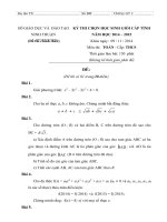 Đề thi chọn học sinh giỏi cấp tỉnh năm học 20142015 cấp THCS tỉnh Ninh Thuận