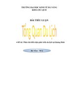 ♦ đề tài phân tích điều kiện phát triển du lịch tại quảng bình