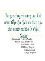 Tăng cường và nâng cao khả năng tiếp cận dịch vụ giáo dục cho người nghèo ở việt nam