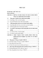 Luận văn tốt nghiệp: Nâng cao chất lượng phân tích báo cáo tài chính tại Công ty cổ phần VIMECO