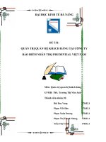 quản trị quan hệ khách hàng tại công ty TNHH bảo hiểm nhân thọ prudentail việt nam