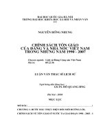Luận văn thạc sỹ lịch sử: Chính sách tôn giáo của Đảng và Nhà nước Việt Nam trong những năm 1990 đến 2007