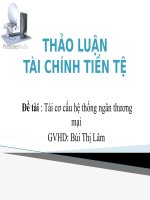 Thảo luận môn tài chính tiền tệ  đề tài Tái cơ cấu hệ thống ngân thương mại