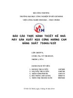 báo cáo thực hành thiết kế nhà máy sản xuất kẹo cứng hương cam năng suất 750KGGIỜ