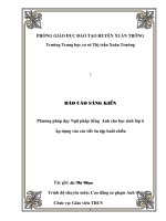 Phương pháp dạy Ngữ pháp tiếng Anh cho học sinh lớp 6 Áp dụng vào các tiết ôn tập buổi chiều