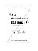 54 ĐỀ KIỂM TRA TRẮC NGHIỆM HÓA HỌC 10 (CHƯƠNG TRÌNH CHUẨN VÀ NÂNG CAO)