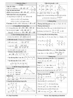 Bảng tổng hợp kiến thức cần trhiết phần hình học