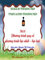 phương trình quy về phương trình bậc nhất bậc hai (tiết 1)