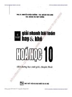 KĨ THUẬT GIẢI NHANH BÀI TOÁN HAY VÀ KHÓ HÓA HỌC 10   NGUYỄN XUÂN TRƯỜNG