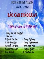 báo cáo môn học kỹ thuật viba số. đề tài  Thiết bị viba số RMD 904