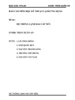 BÁO cáo môn học kỹ  thuật lạnh ứng dụng hệ thống lạnh hai cấp nén