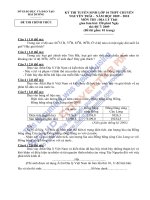 Đề thi vào trường chuyên Hải Dương