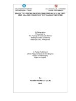 Luận Án Những bài học mẫu để phát triển kỹ năng viết của sinh viên năm thứ nhất Đại học Thái Nguyên