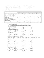 Đề kiểm tra HK II toan 6 có ma trận