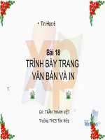 BÀI 18. TRÌNH BÀY TRANG VĂN BẢN VÀ IN
