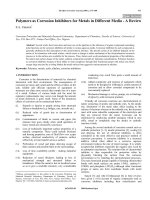 Polymers as corrosion inhibitors for metals in different media   a review